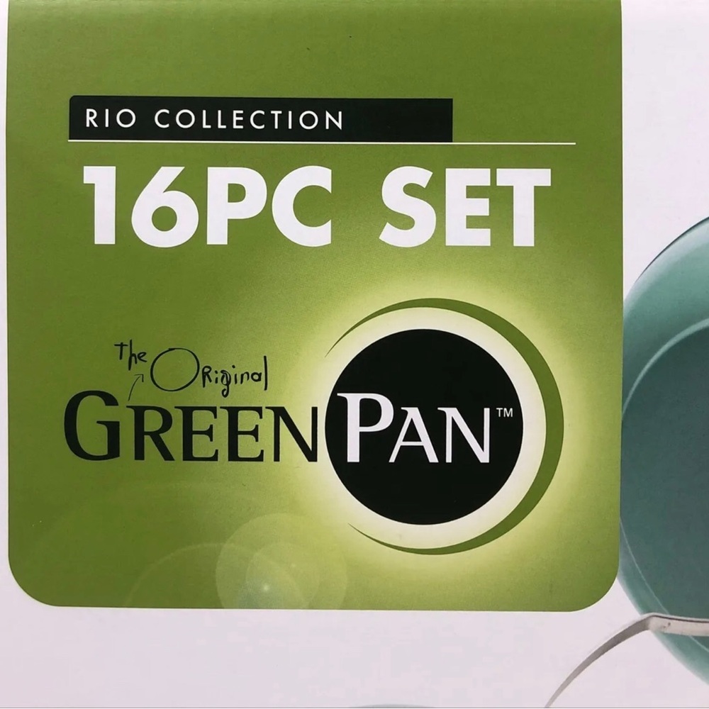- Greenpan Rio 16pc Ceramic Nonstick Cookware Set, Turquoise - Picture 3 of 4